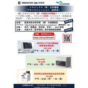 シスメックス（株）の最新分析機器のデモンストレーション（機器の試用）
